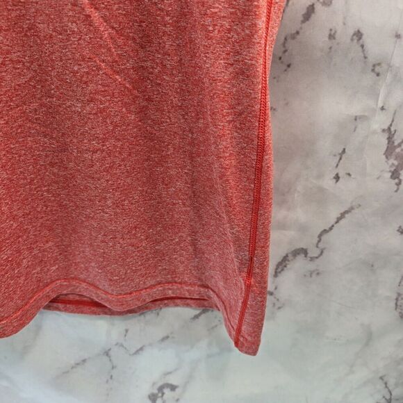 Adidas Shirt Womens Medium Pink Coral Short Sleeve Heathered Crew Clima Lite - Picture 9 of 10